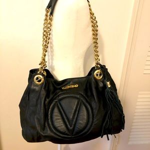 Valentino black leather hobo